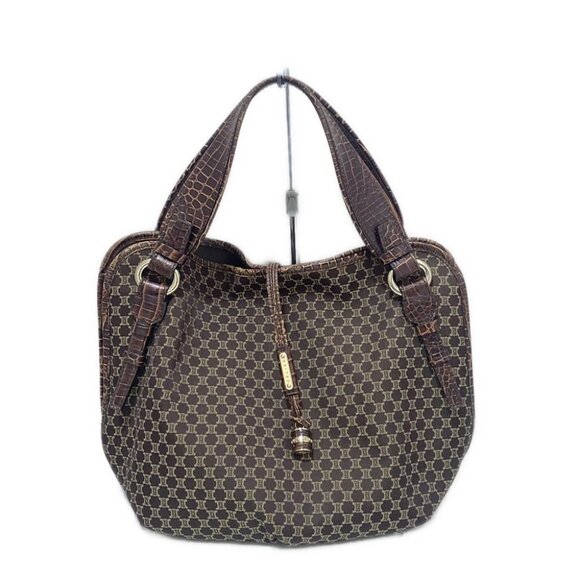 Auth CELINE Bitter Sweet Dark Brown Jacquard Leather Tote Bag - Picture 1 of 11